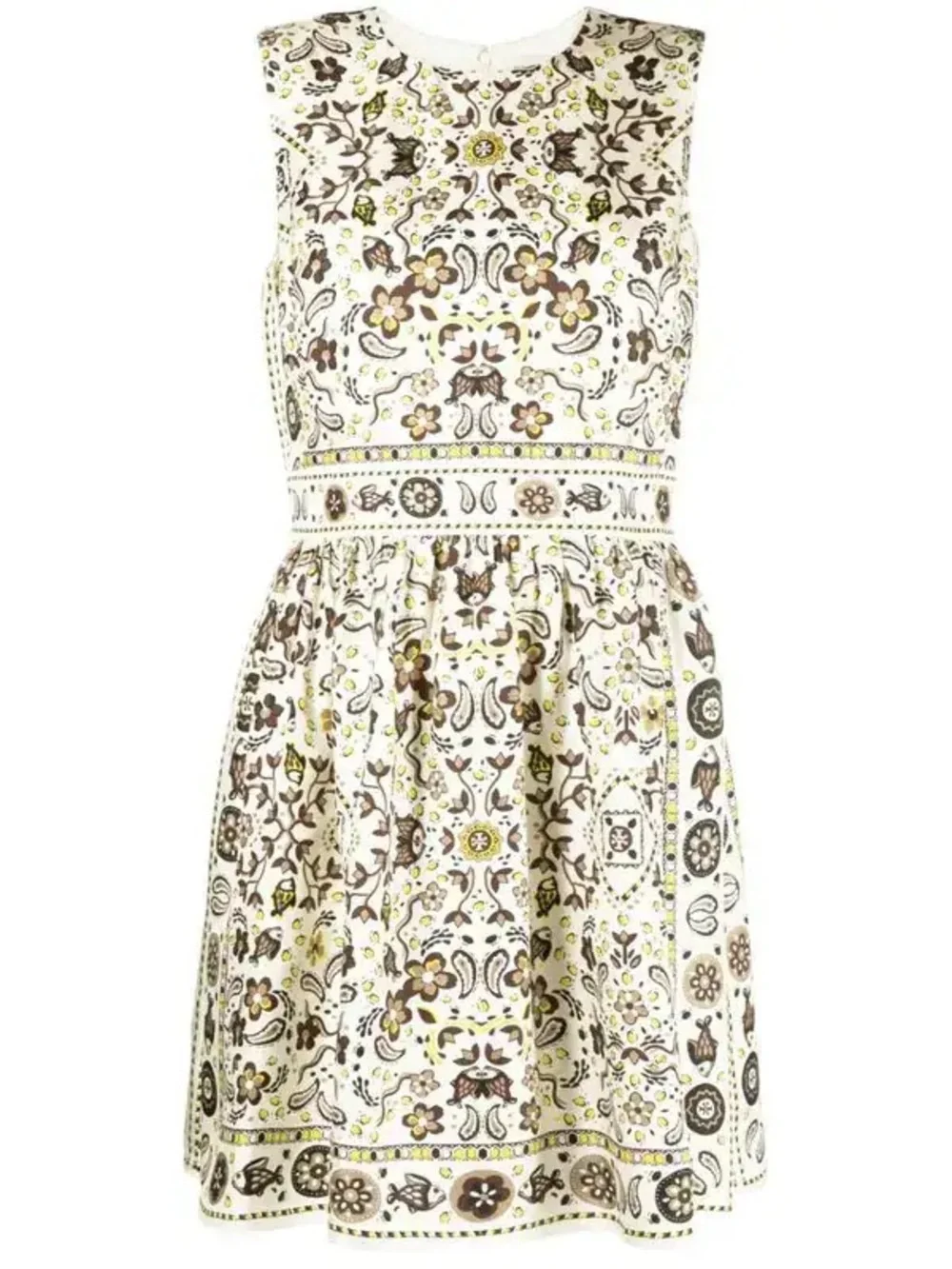 Tory Burch Pisces Dream Print Silk Dress Ivory Floral Luxury Designer Size 8